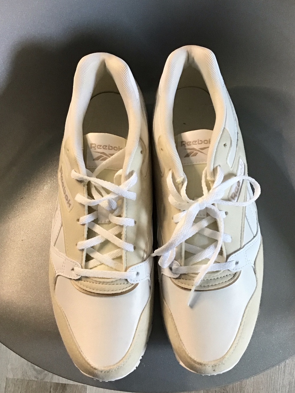 Reebok White and Cream Low-Top Sneakers